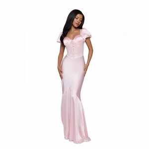 BLUSH PINK SATIN GOWN